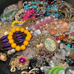 Gallon Bag Lot of Craft Jewelry Some Wearable
